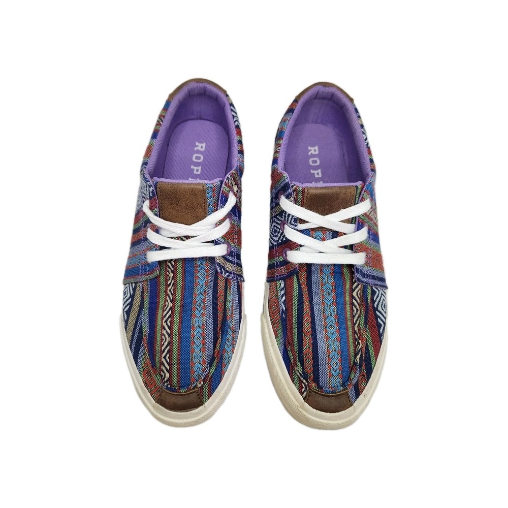Roper Purple Aztec Angel Fire Lace-up Tennis Shoes Women's 6.5 Western Cowboy
